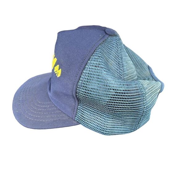 Vintage Daytona 500 Snapback Trucker Hat Navy Blue Yellow Auto Racing Cap - Picture 2 of 4